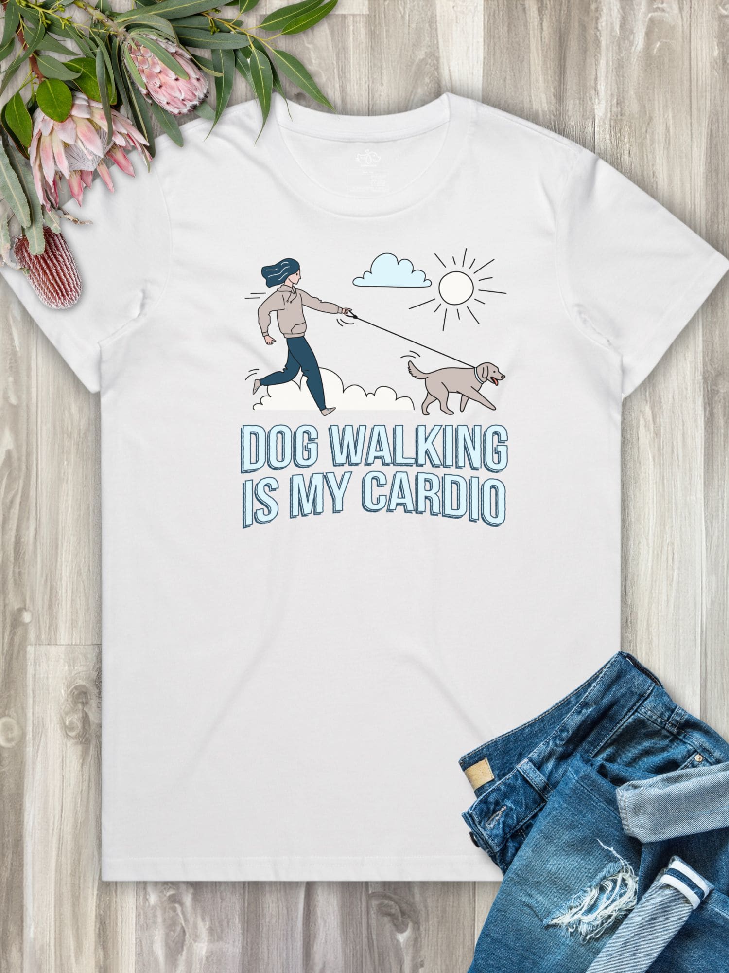Dog Walking Is My Cardio Ava Women's Regular Fit Tee