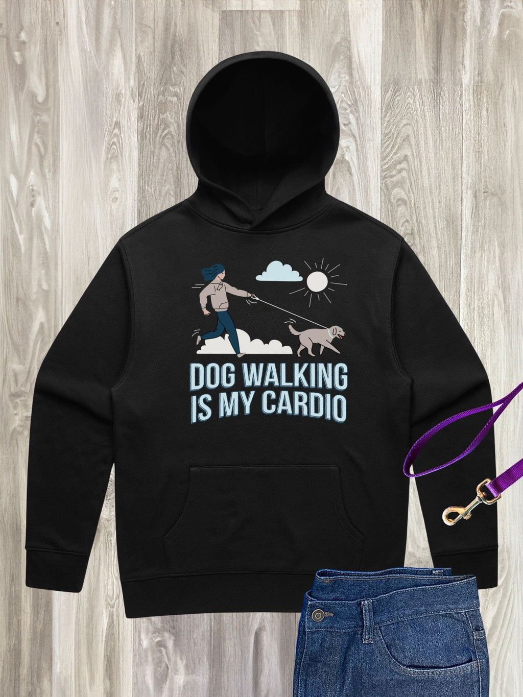 Dog Walking Is My Cardio Men's Comfort Hood