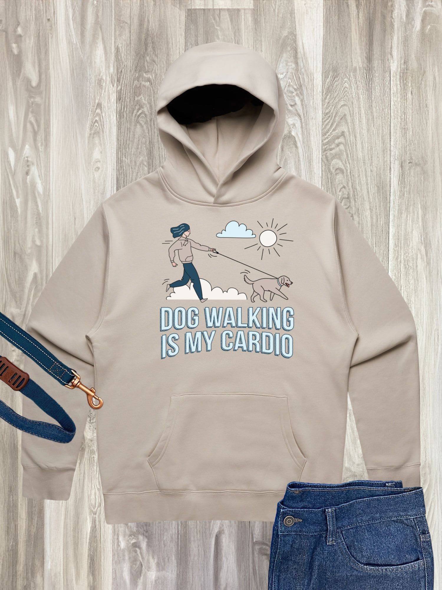 Dog Walking Is My Cardio Men's Comfort Hood