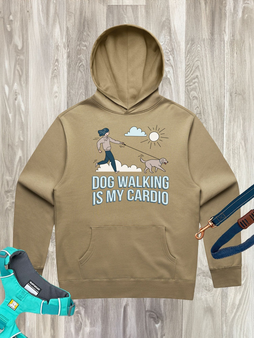 Dog Walking Is My Cardio Men's Comfort Hood