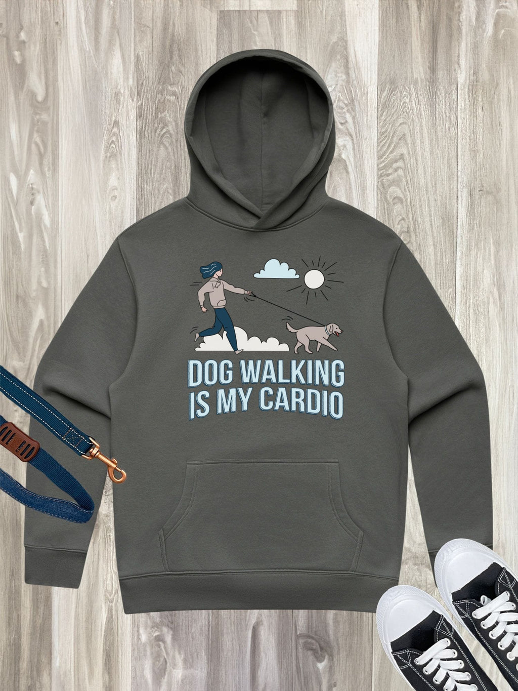 Dog Walking Is My Cardio Men's Comfort Hood