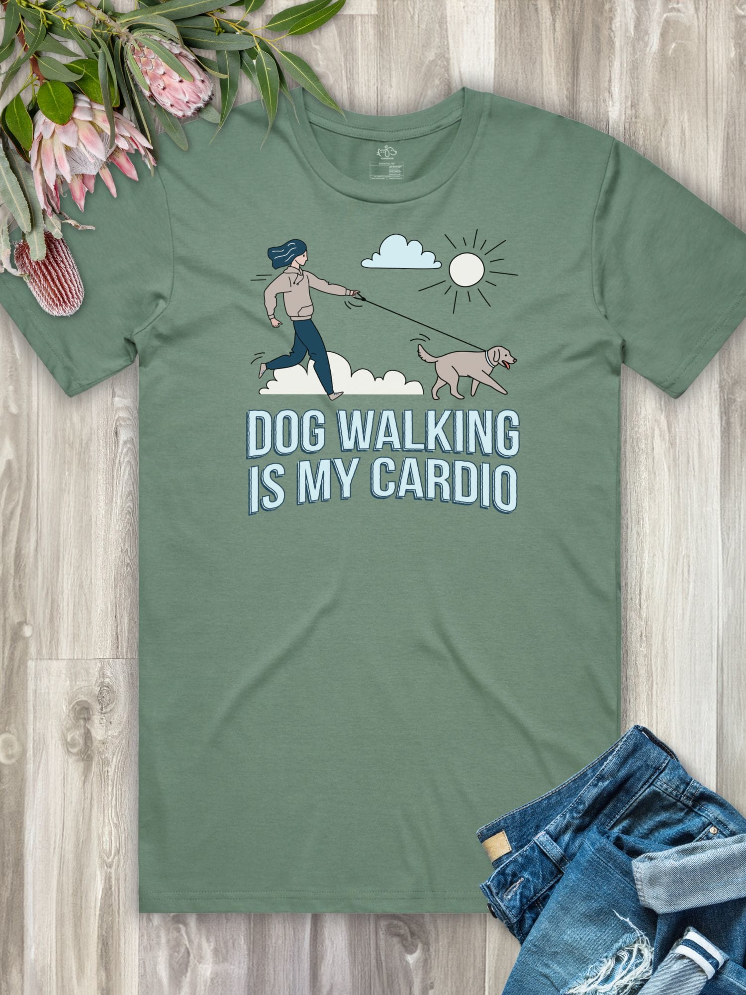 Dog Walking Is My Cardio Essential Unisex Tee