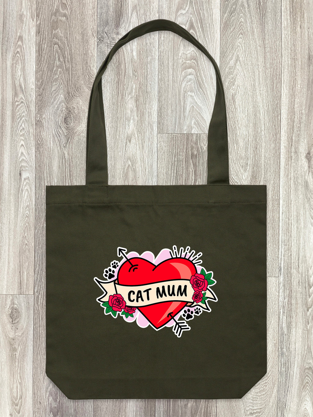 Cat Mum Heart Tattoo Edith Tote Bag