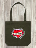 Cat Mum Heart Tattoo Edith Tote Bag