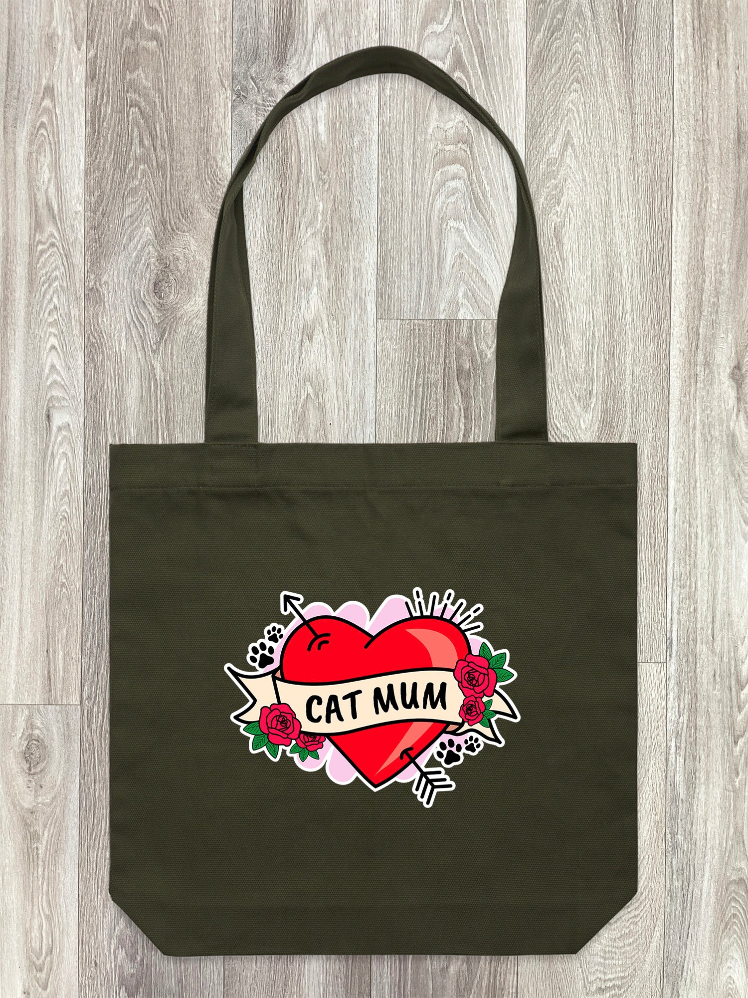 Cat Mum Heart Tattoo Edith Tote Bag