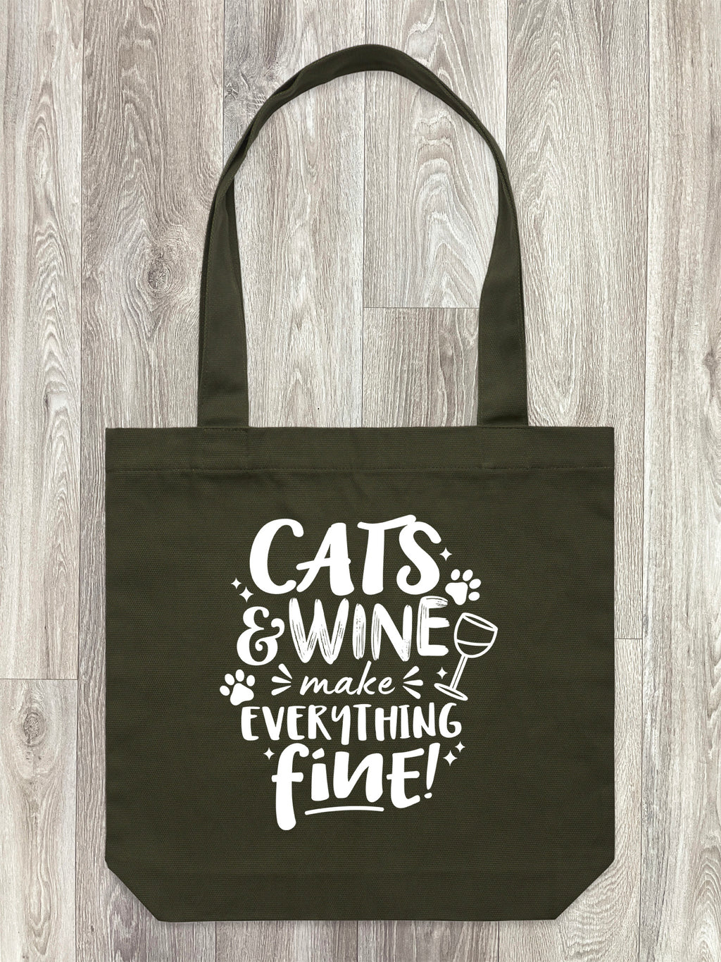 Cats & Wine Make Everything Fine Edith Tote Bag