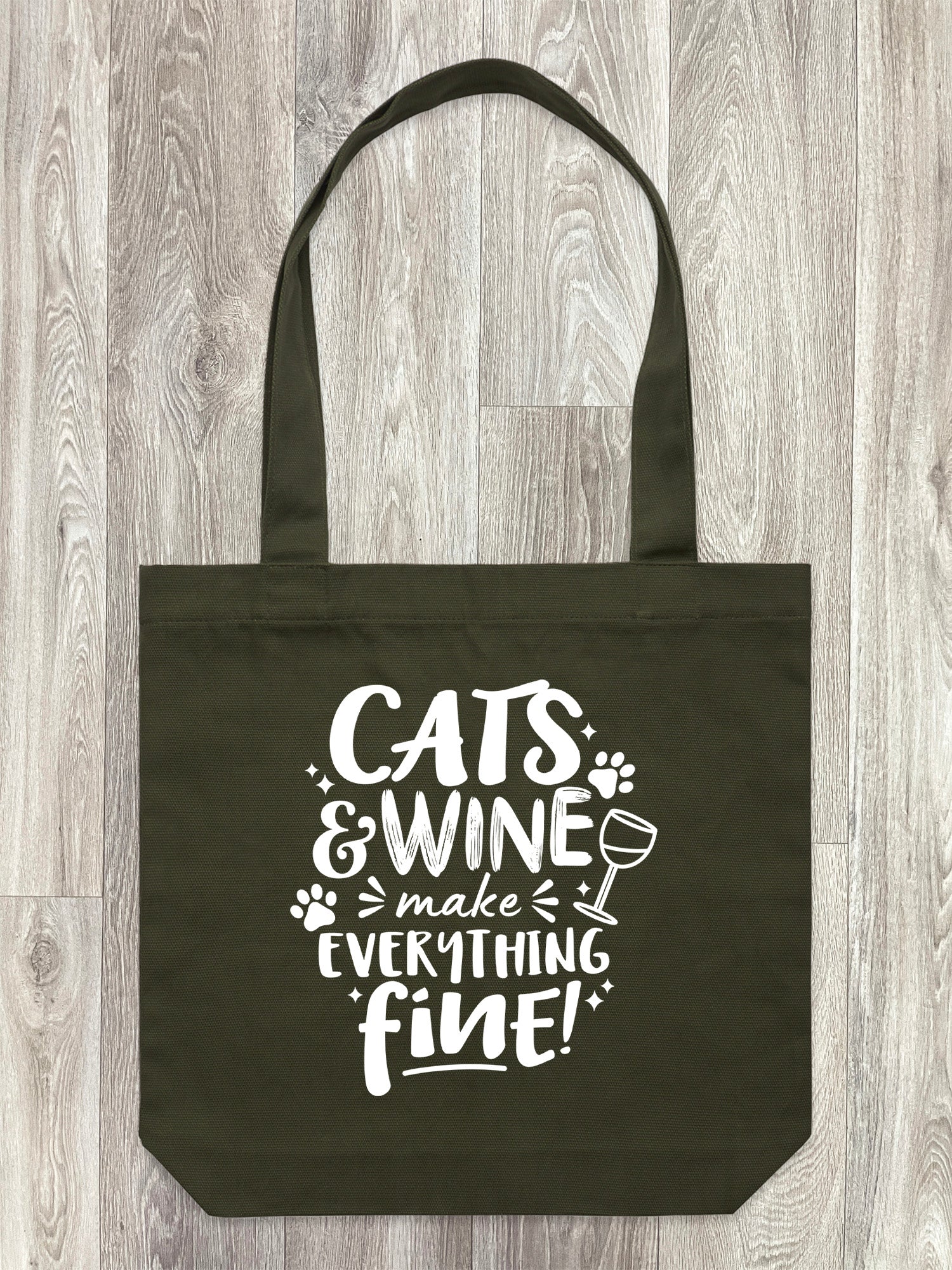 Cats & Wine Make Everything Fine Edith Tote Bag