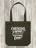Chickens & Wine Make Everything Fine Edith Tote Bag