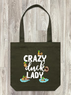 Crazy Duck Lady Edith Tote Bag