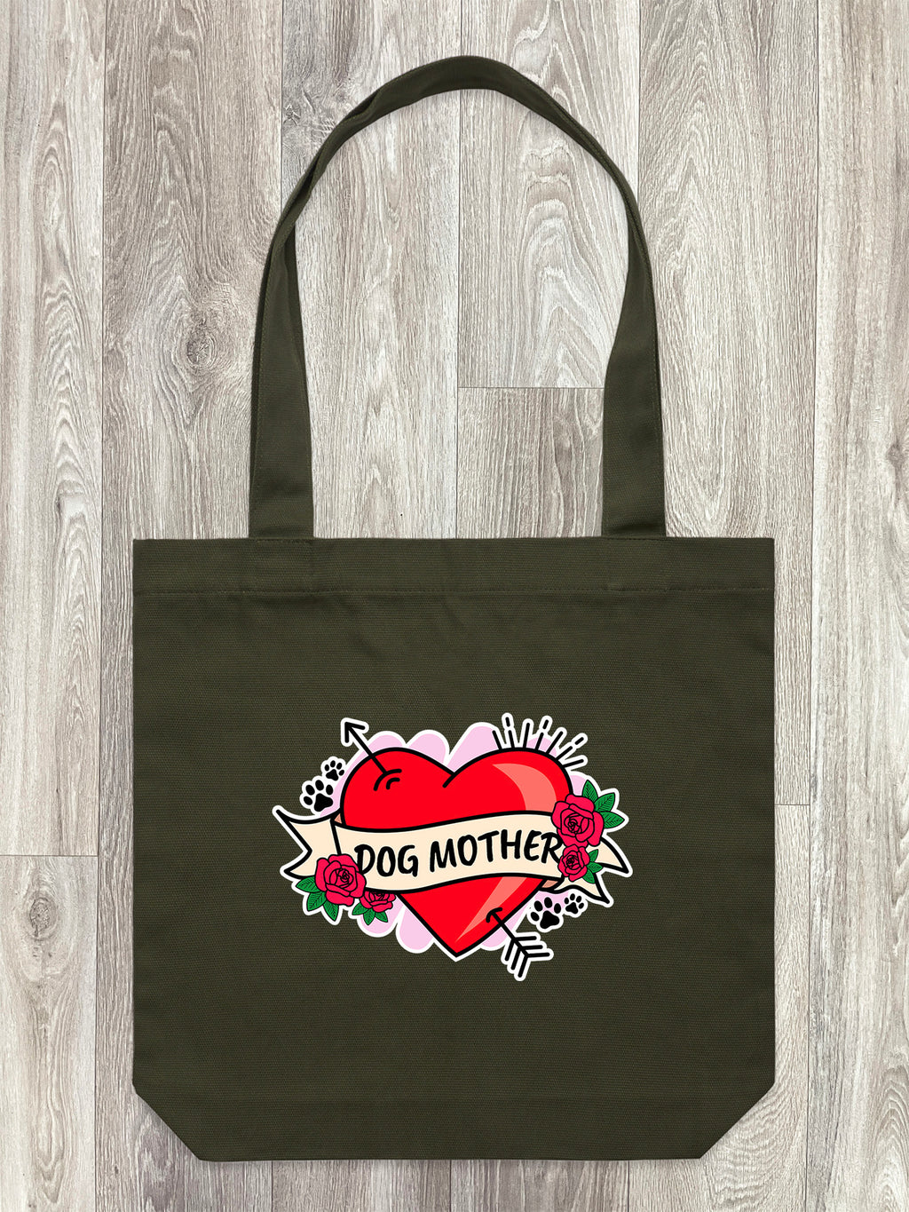 Dog Mother Heart Tattoo Edith Tote Bag