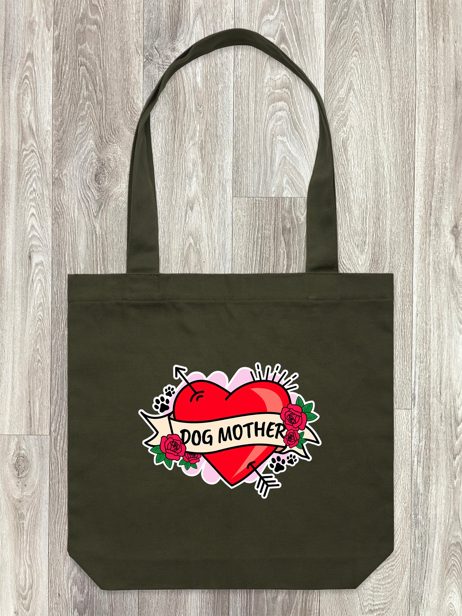 Dog Mother Heart Tattoo Edith Tote Bag