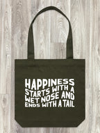 Happiness Starts With A Wet Nose And Ends With A Tail Edith Tote Bag