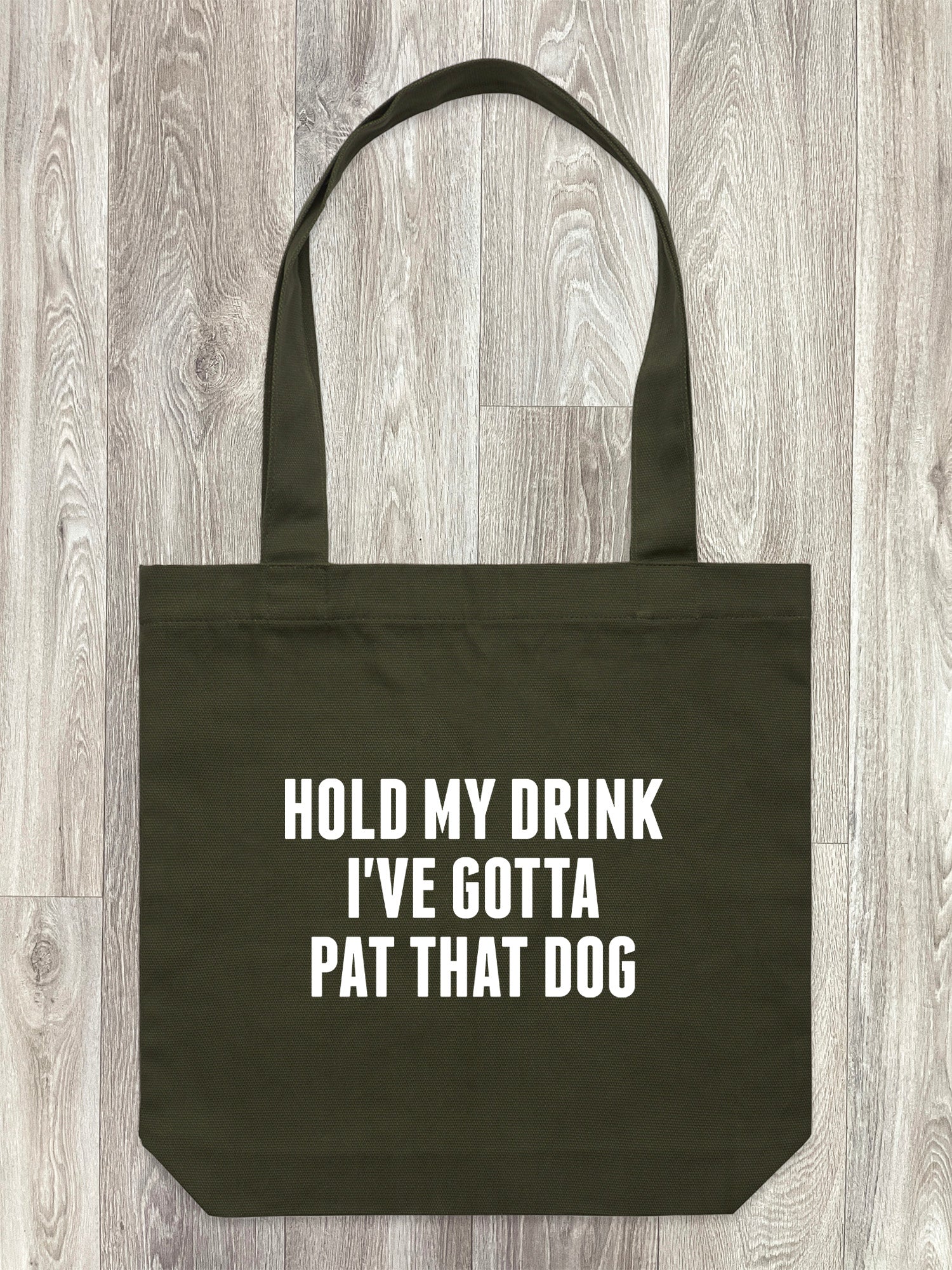 Hold My Drink I've Gotta Pat That Dog Edith Tote Bag