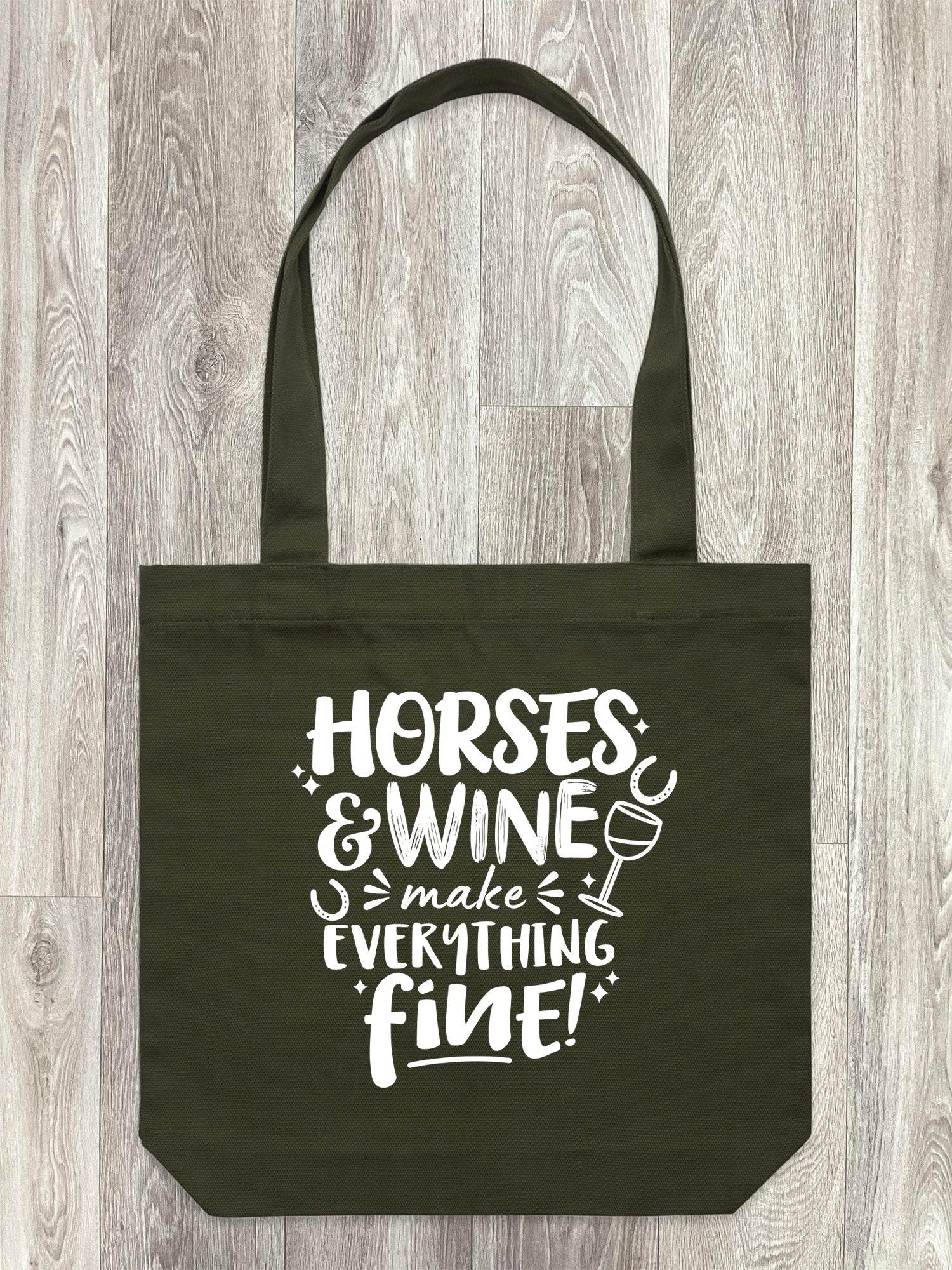 Horses & Wine Make Everything Fine Edith Tote Bag