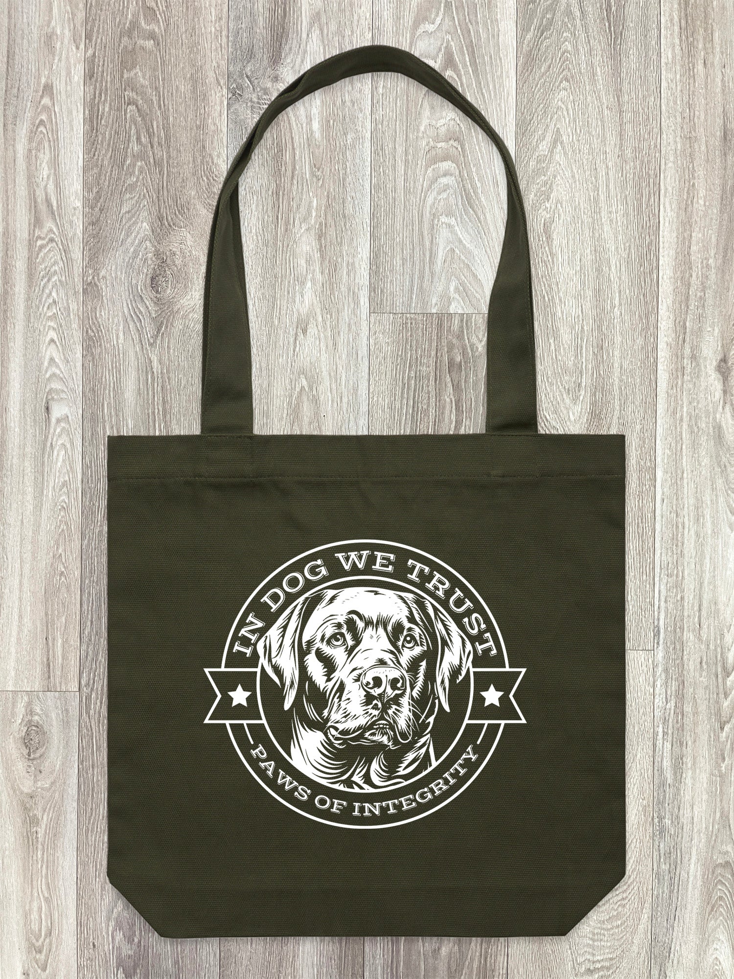 In Dog We Trust Edith Tote Bag