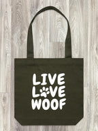 Live Love Woof Edith Tote Bag
