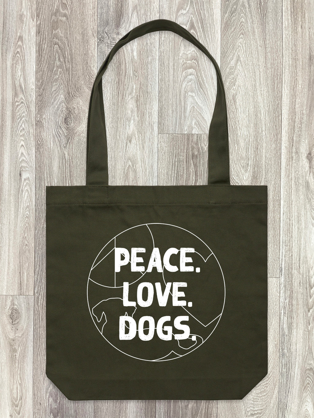 Peace. Love. Dogs. Edith Tote Bag