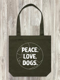 Peace. Love. Dogs. Edith Tote Bag
