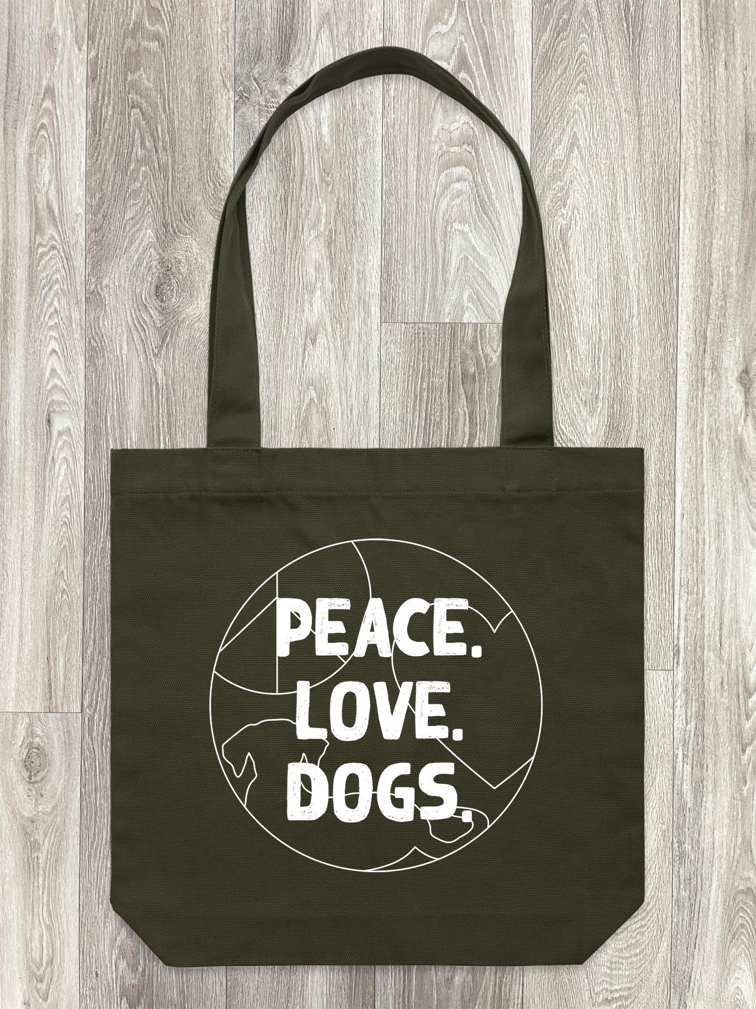 Peace. Love. Dogs. Edith Tote Bag