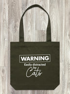 Warning. Easily Distracted By Cats Edith Tote Bag