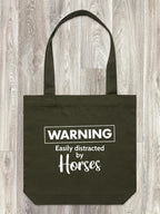 Warning. Easily Distracted By Horses Edith Tote Bag