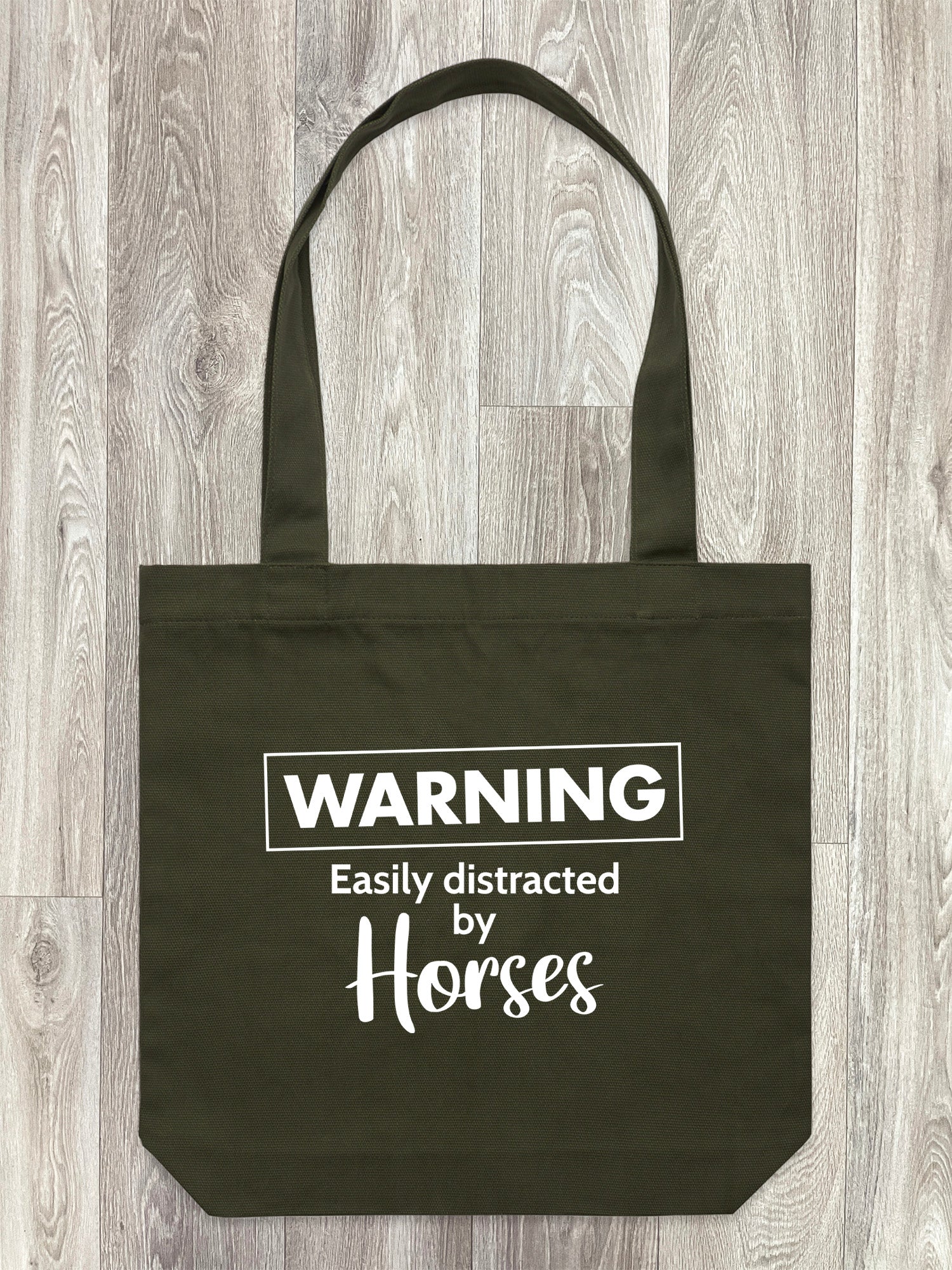 Warning. Easily Distracted By Horses Edith Tote Bag