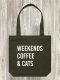 Weekends Coffee & Cats Edith Tote Bag