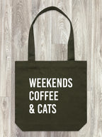 Weekends Coffee & Cats Edith Tote Bag