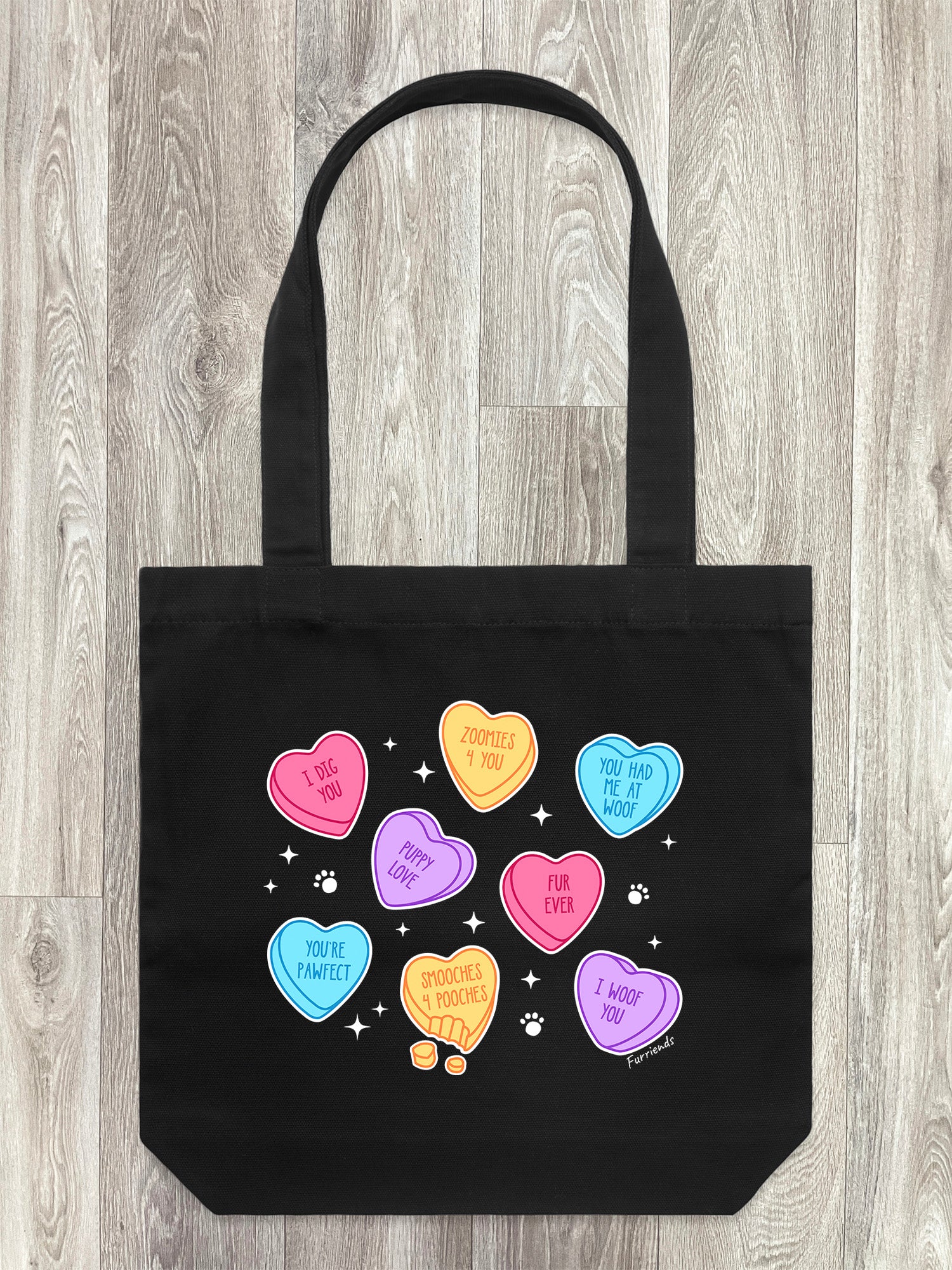 Candy Hearts - Dog Edith Tote Bag