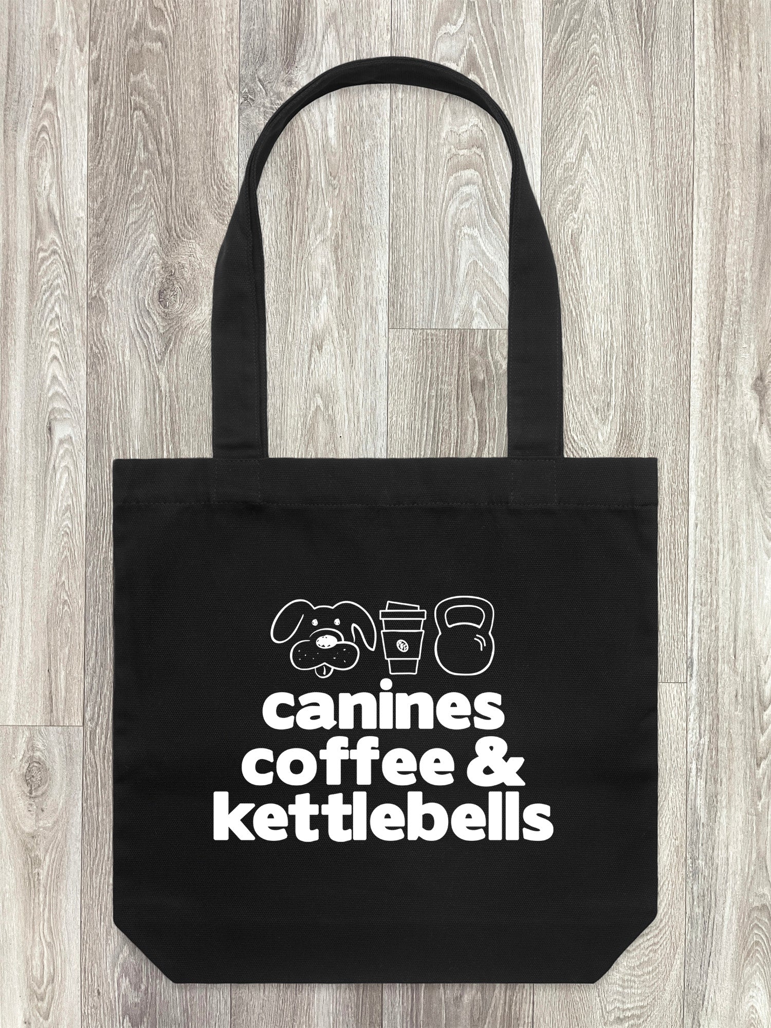 Canines, Coffee & Kettlebells Edith Tote Bag