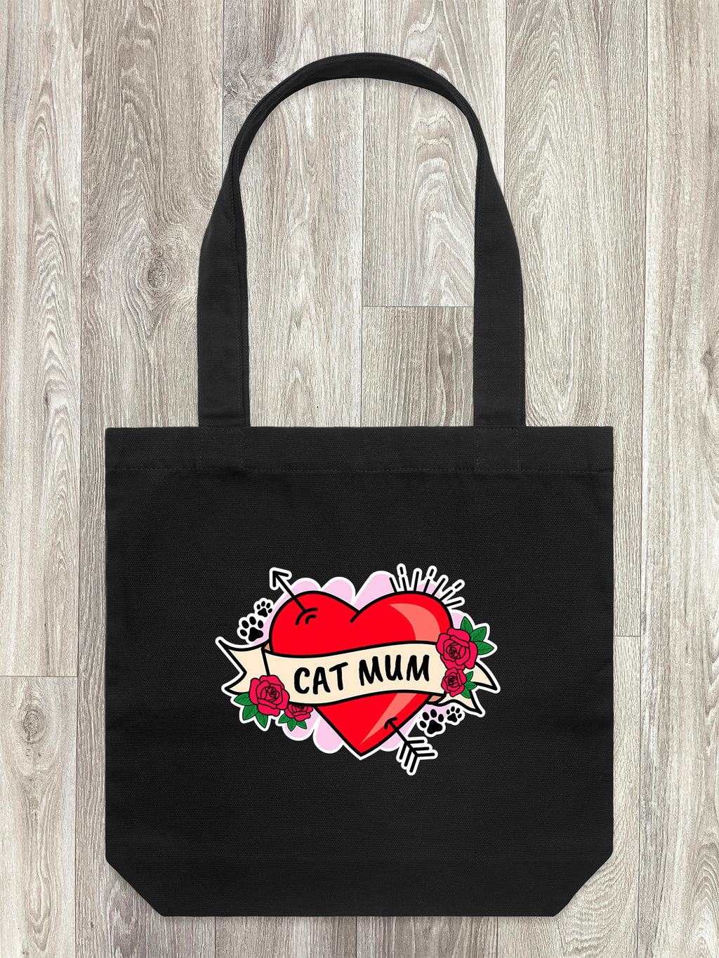 Cat Mum Heart Tattoo Edith Tote Bag