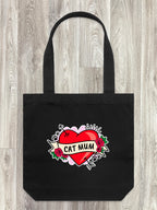 Cat Mum Heart Tattoo Edith Tote Bag