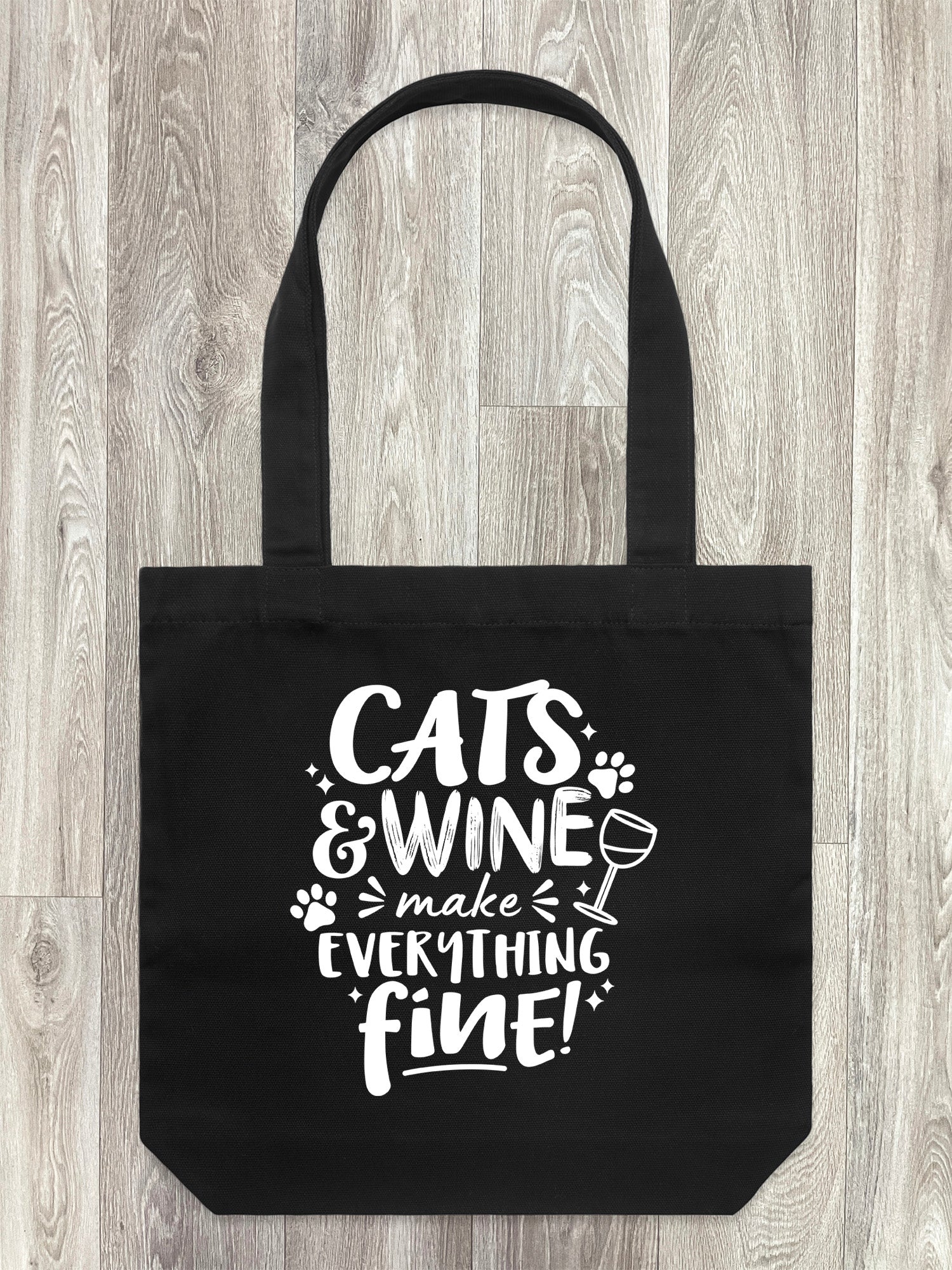 Cats & Wine Make Everything Fine Edith Tote Bag
