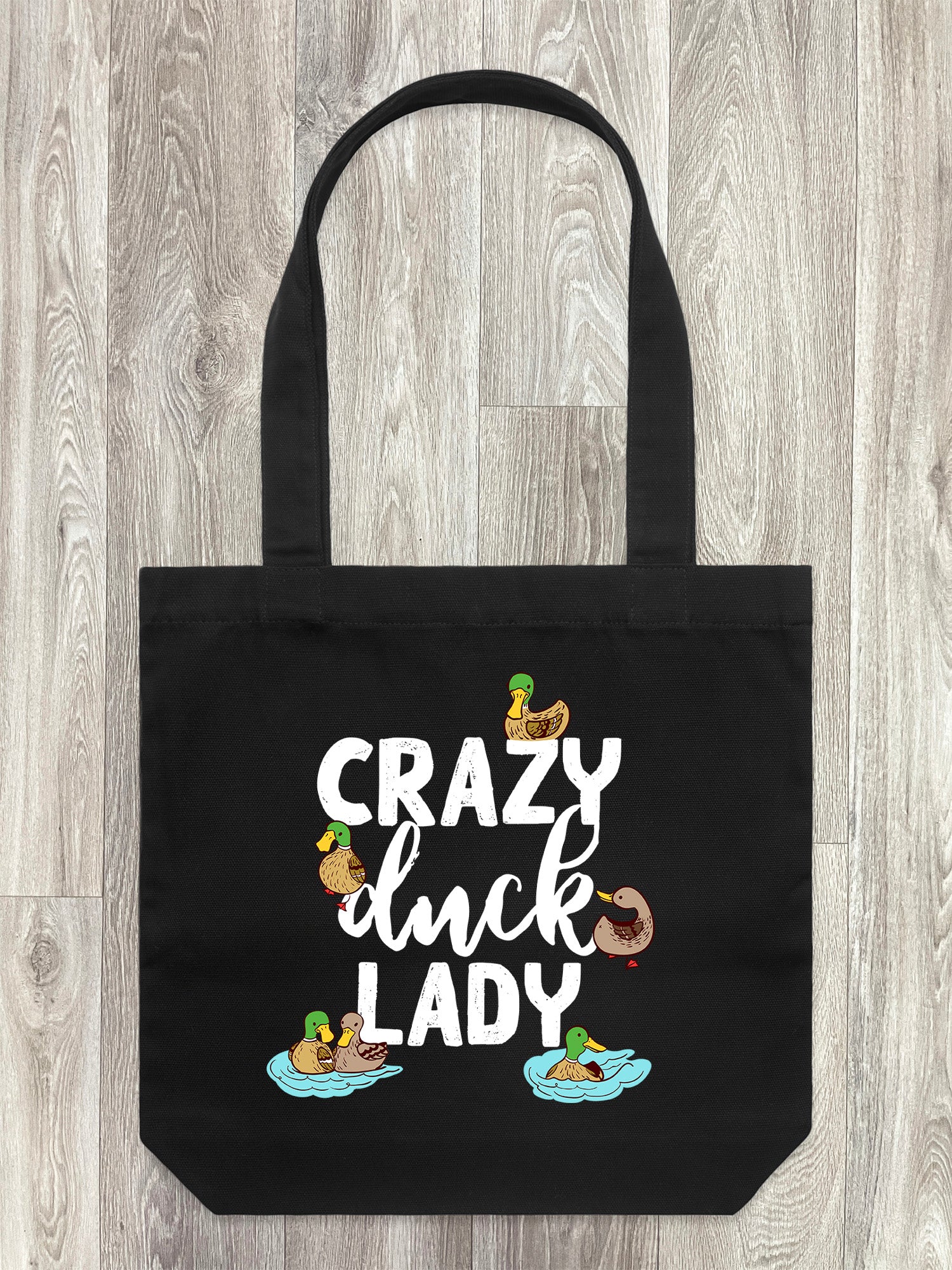 Crazy Duck Lady Edith Tote Bag