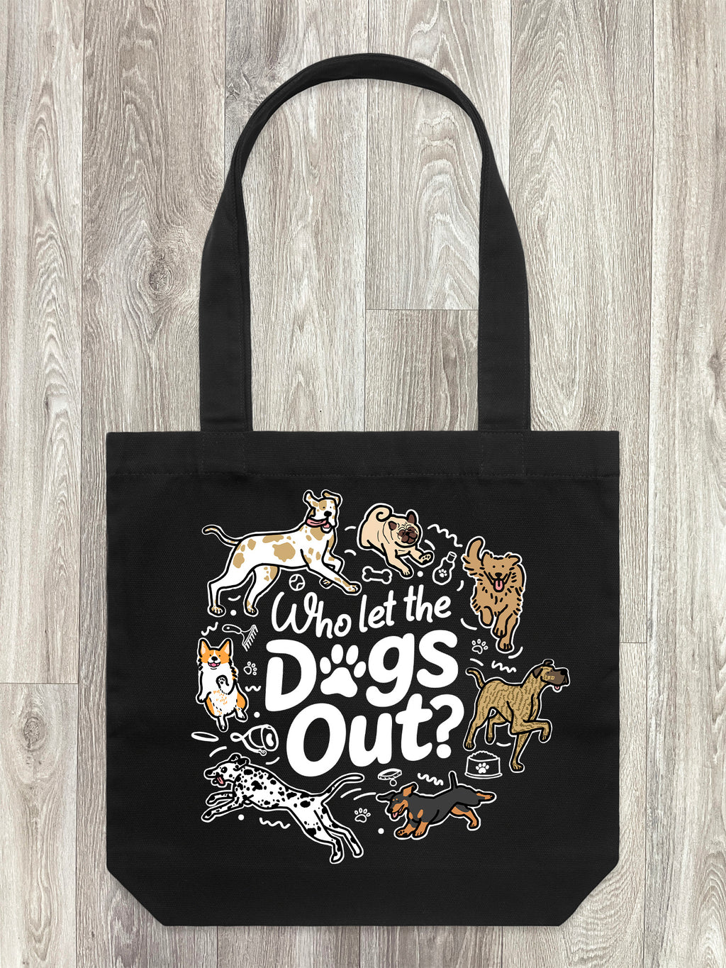 Who Let The Dogs Out? Edith Tote Bag