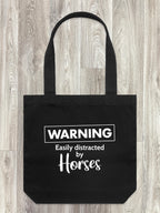 Warning. Easily Distracted By Horses Edith Tote Bag