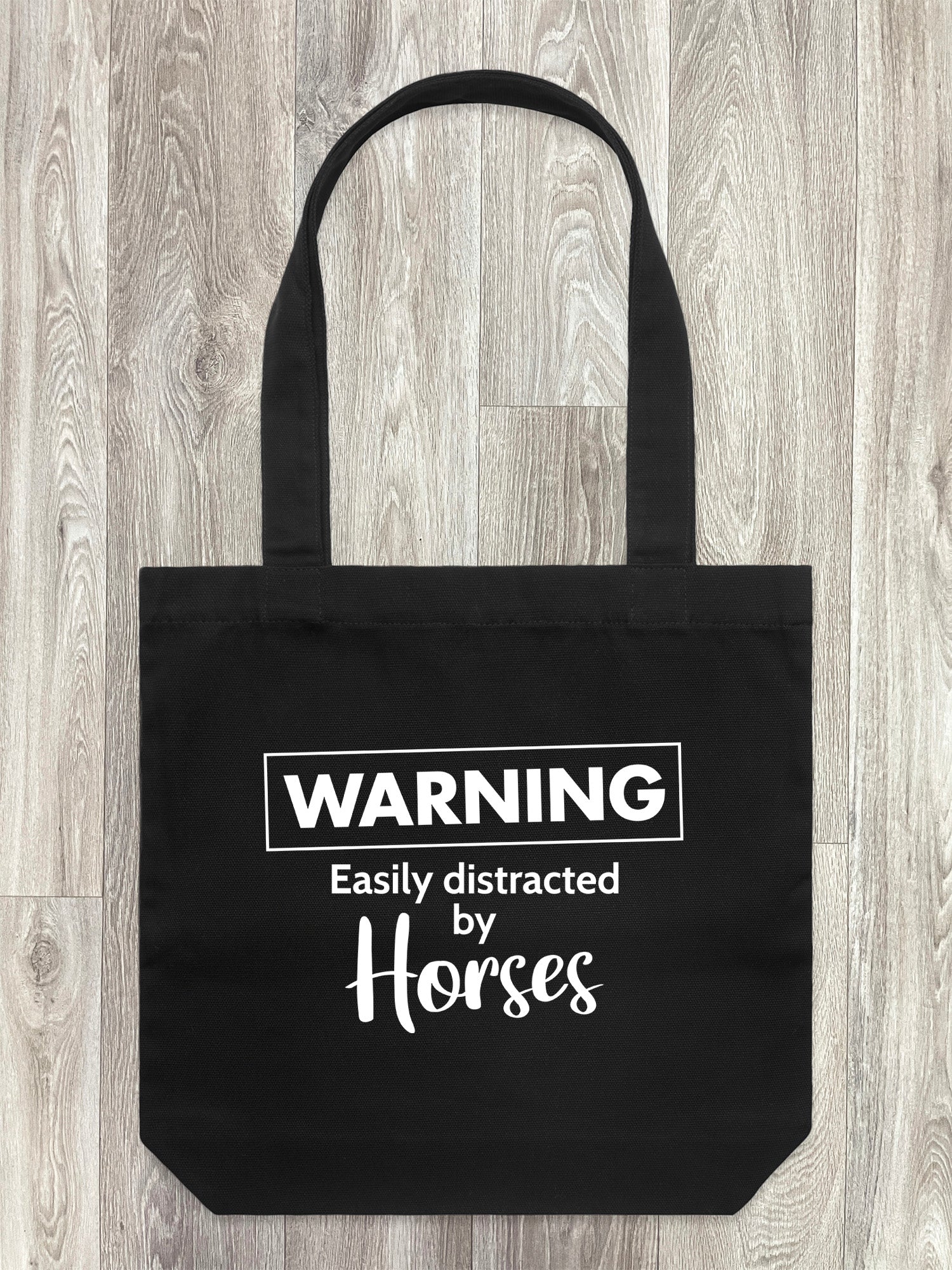 Warning. Easily Distracted By Horses Edith Tote Bag