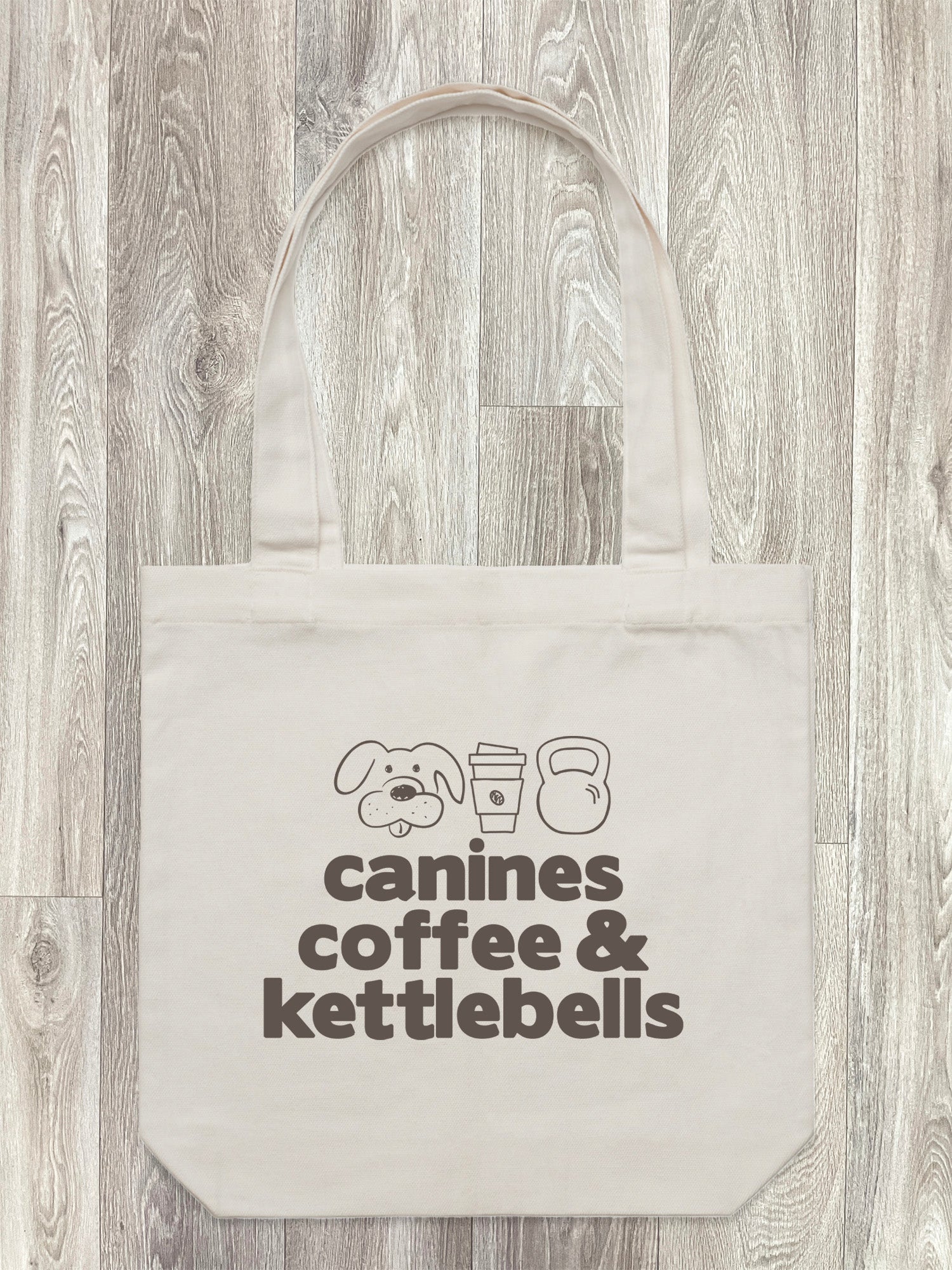 Canines, Coffee & Kettlebells Edith Tote Bag