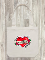 Cat Mum Heart Tattoo Edith Tote Bag