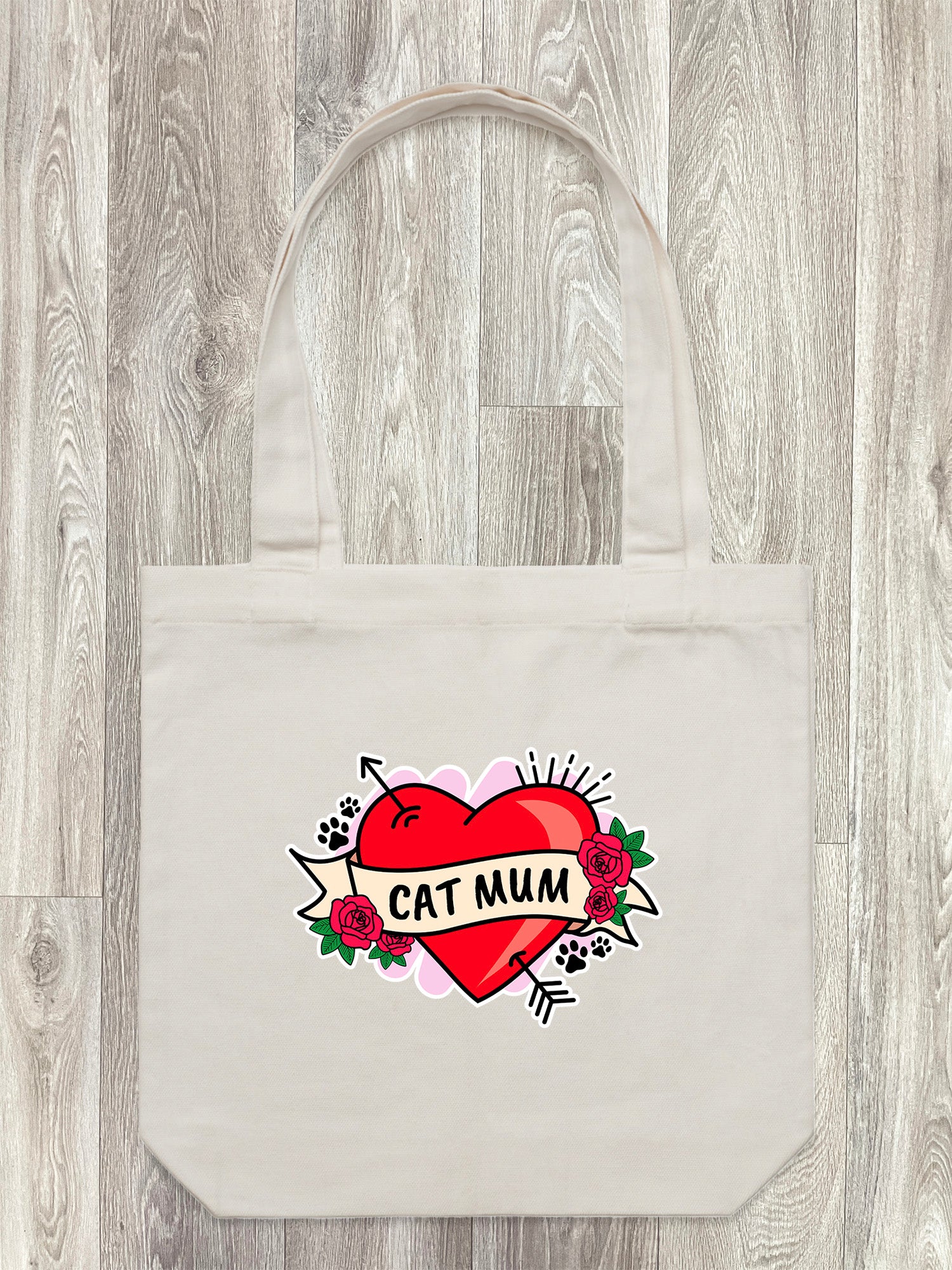 Cat Mum Heart Tattoo Edith Tote Bag