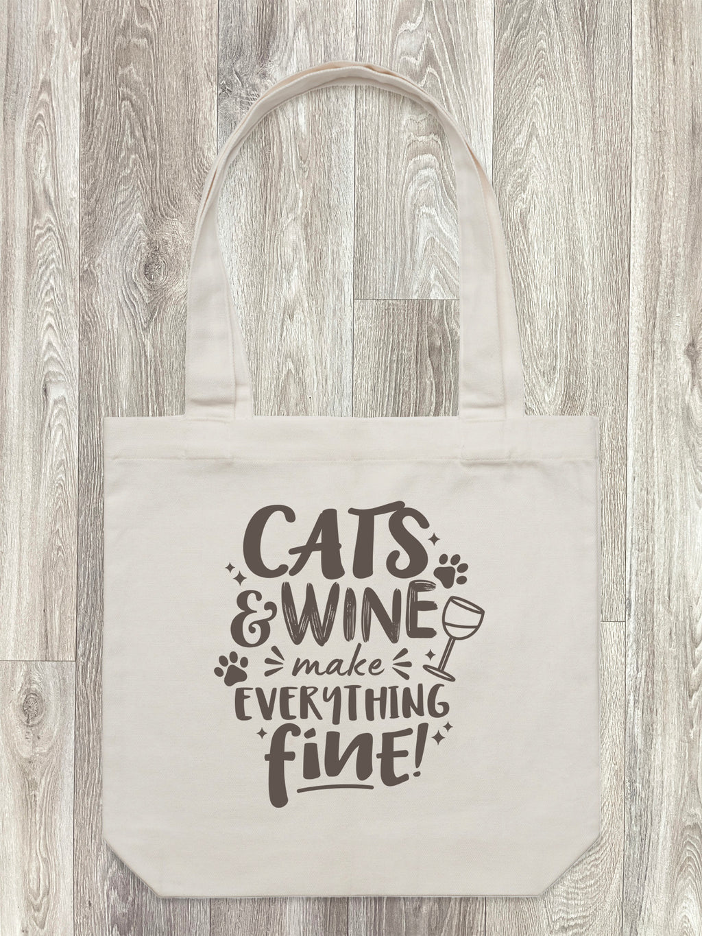 Cats & Wine Make Everything Fine Edith Tote Bag