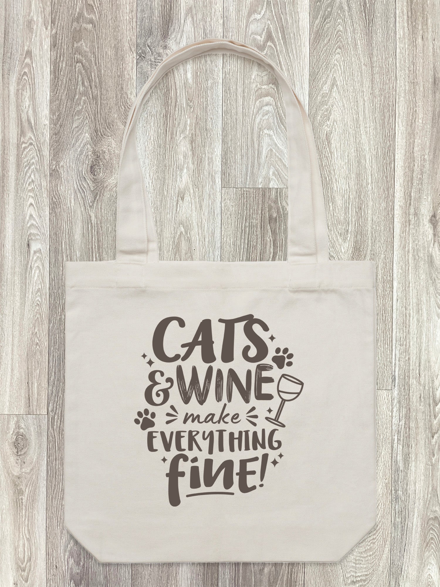 Cats & Wine Make Everything Fine Edith Tote Bag