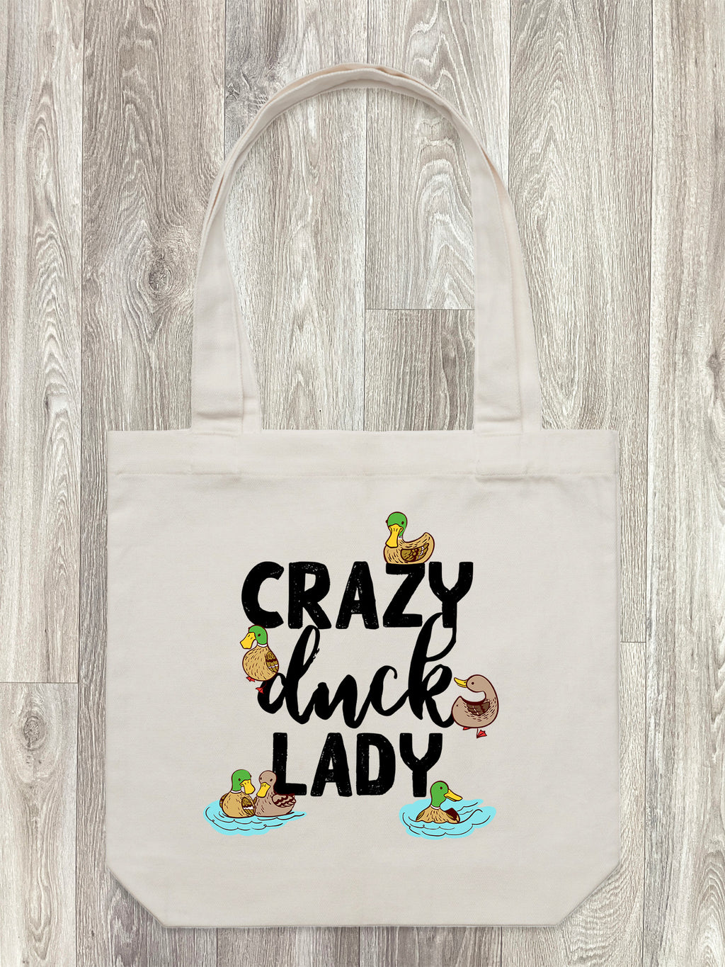 Crazy Duck Lady Edith Tote Bag