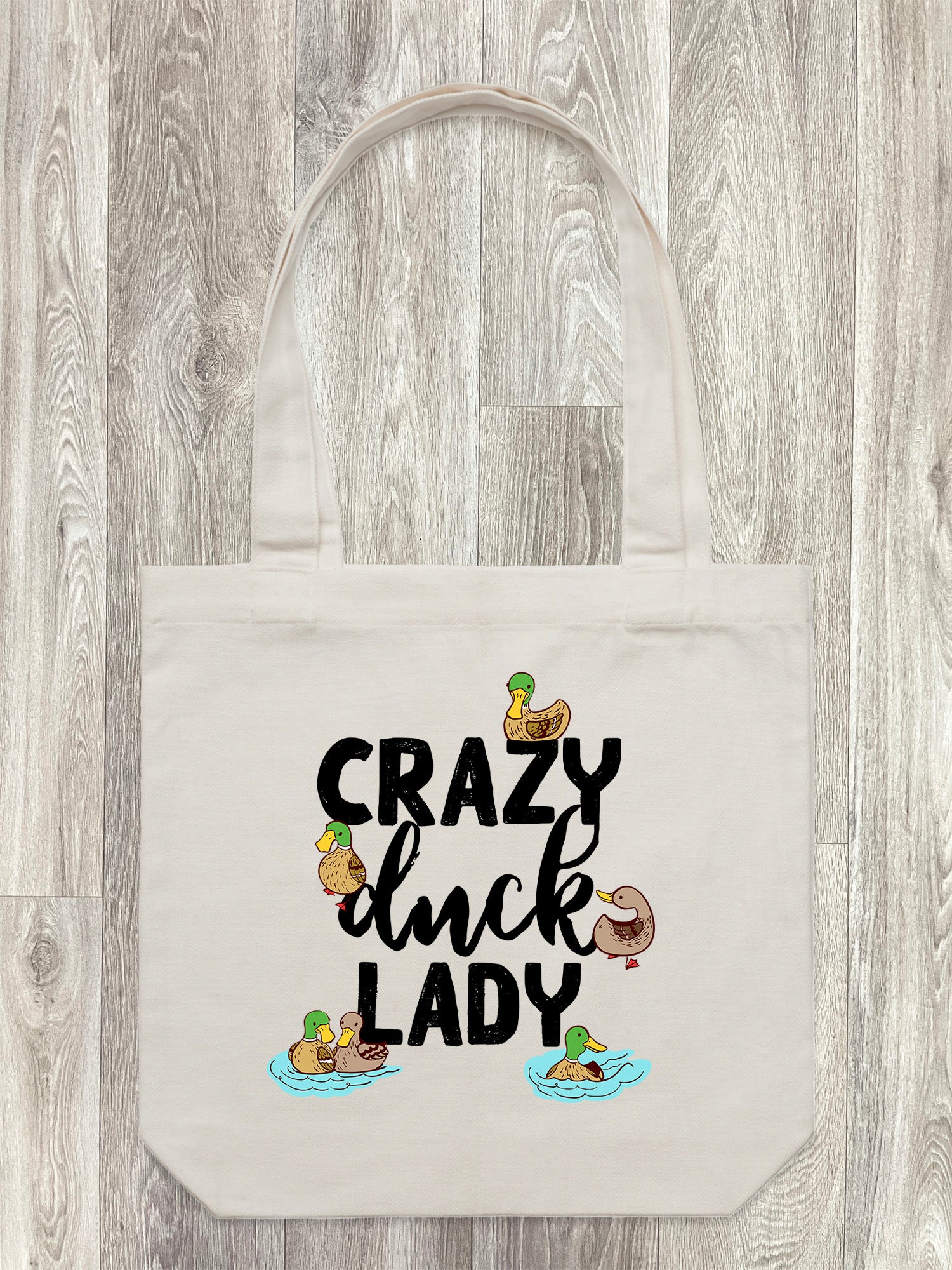 Crazy Duck Lady Edith Tote Bag