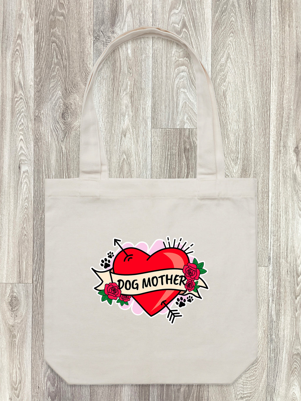 Dog Mother Heart Tattoo Edith Tote Bag