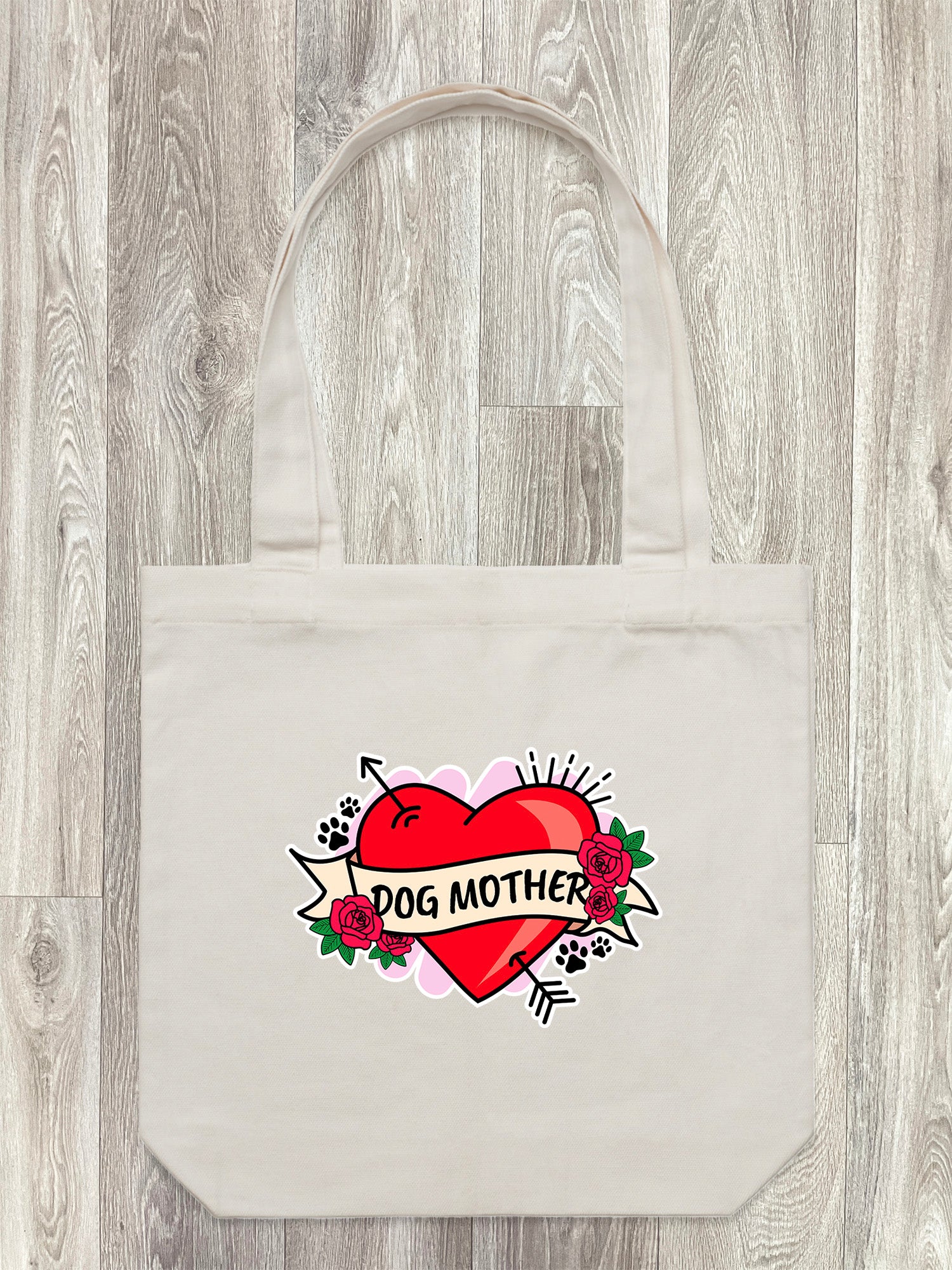 Dog Mother Heart Tattoo Edith Tote Bag
