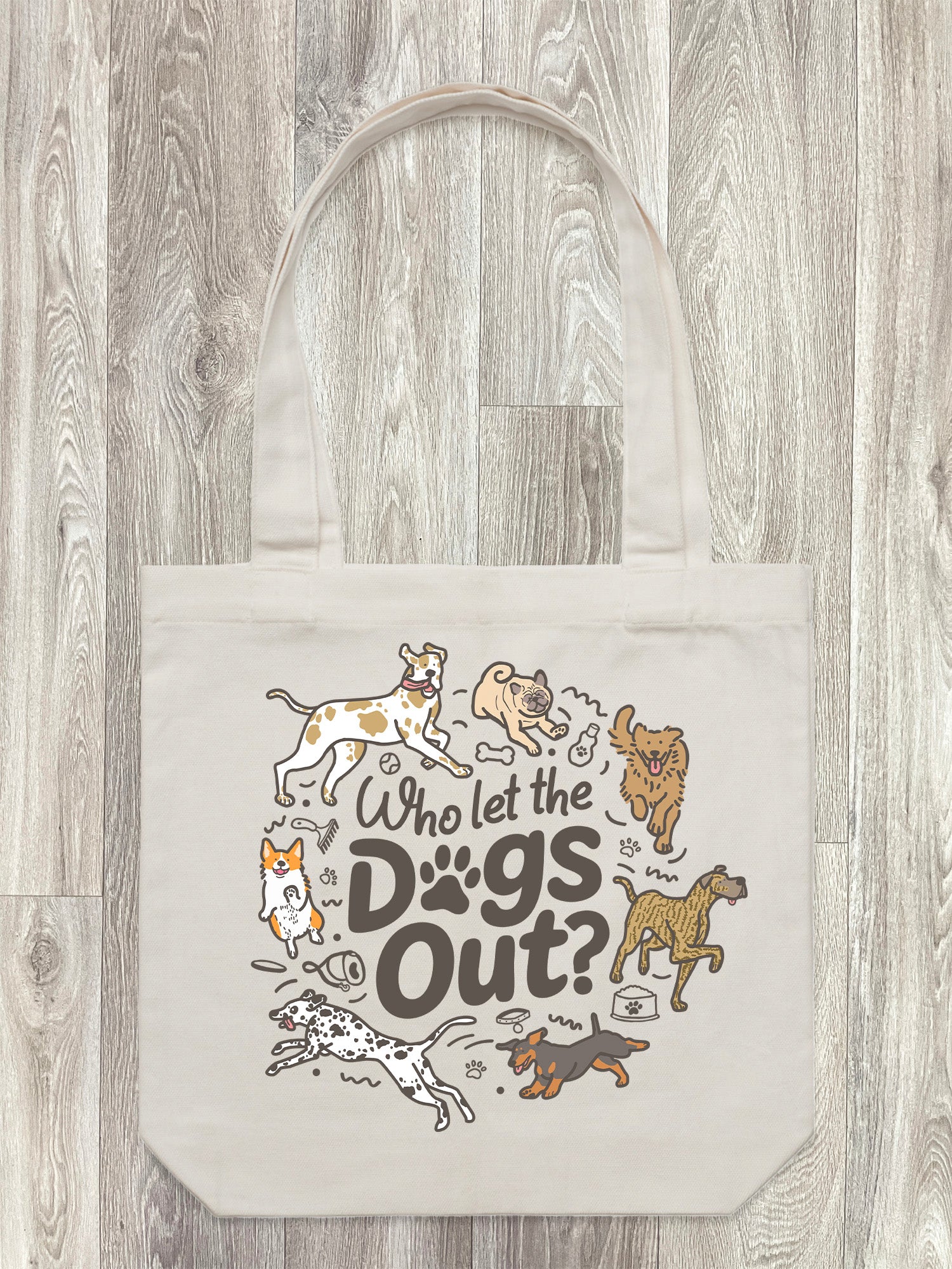 Who Let The Dogs Out? Edith Tote Bag