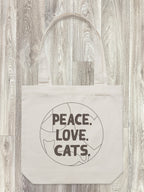 Peace. Love. Cats. Edith Tote Bag