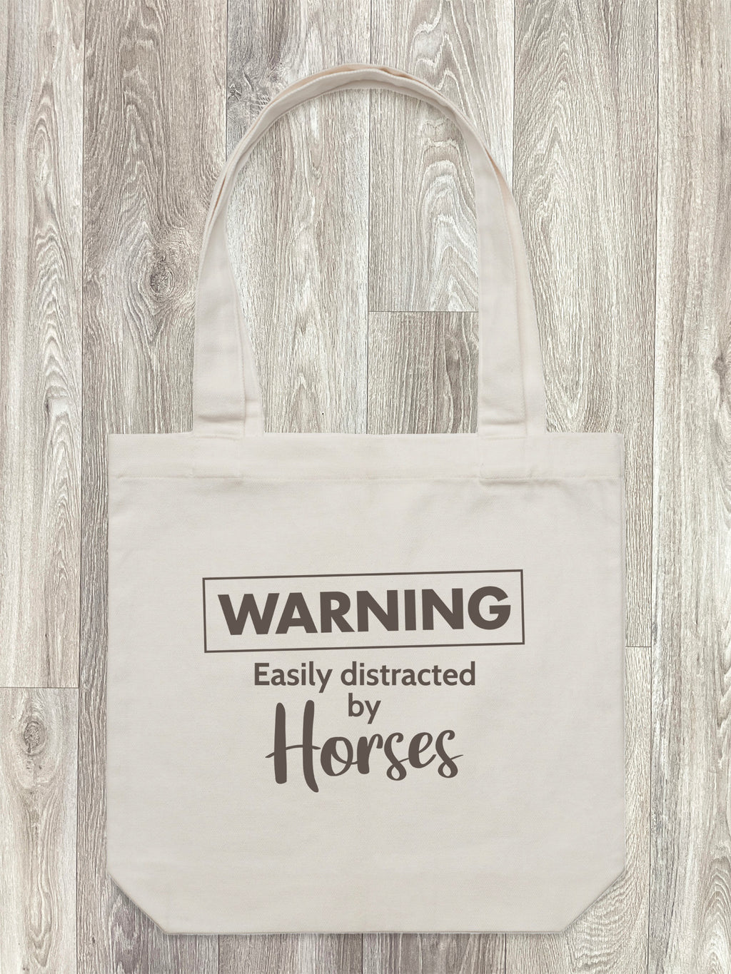 Warning. Easily Distracted By Horses Edith Tote Bag