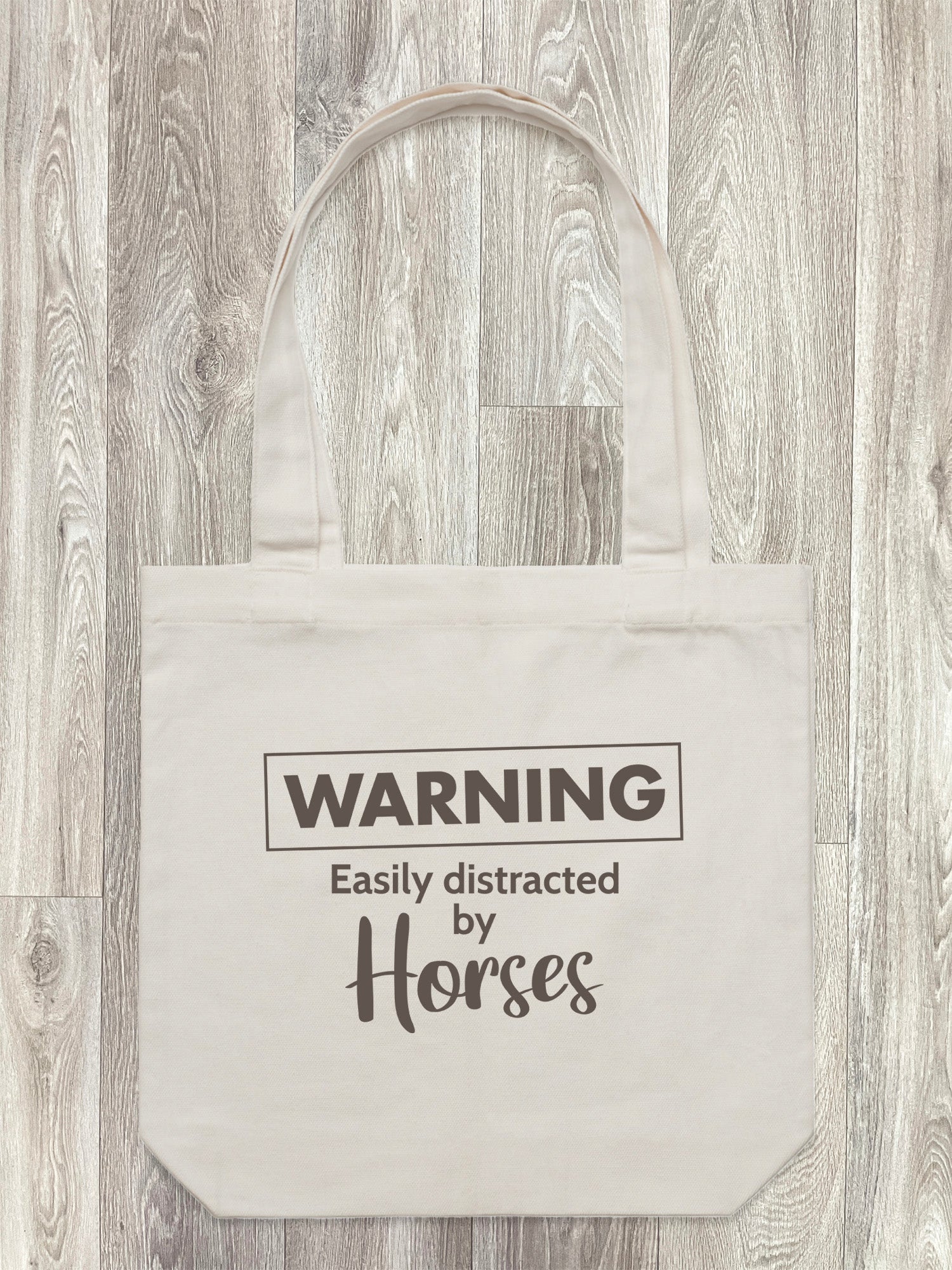 Warning. Easily Distracted By Horses Edith Tote Bag